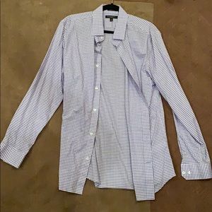 Banana Republic Purple Checkered Dress Shirt